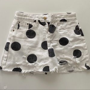 NWOT Polka Dot Denim Mini Skirt